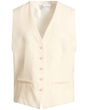 Max Mara Cream Tailored Vest Virgin Wool, Viscose - Natural