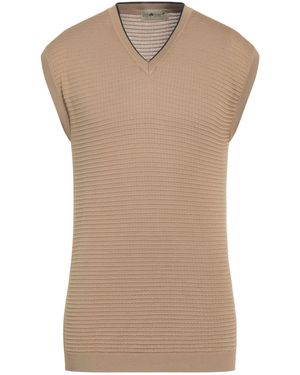 Irish Crone Camel Sweater Cotton - Natural