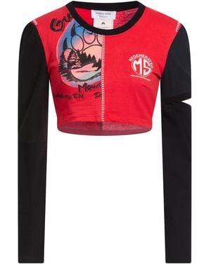 Marine Serre Line T-Shirt Cotton - Red