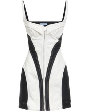 Mugler Denim Bodycon Mini Dress - White