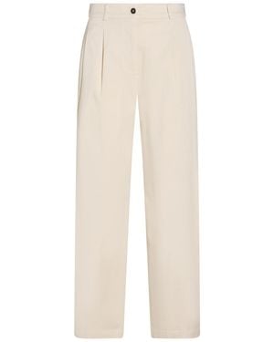 SEVENTY VENEZIA Cream Pants Lyocell, Cotton, Elastane - White