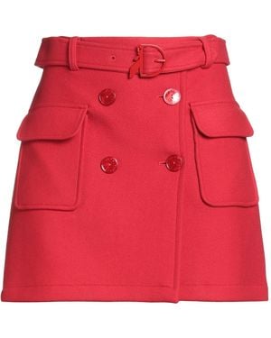 Patrizia Pepe Mini Skirt Virgin Wool, Polyamide - Red