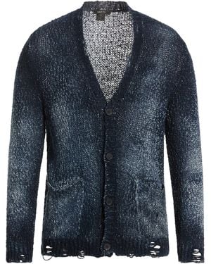 Avant Toi Midnight Cardigan Cotton, Linen - Blue