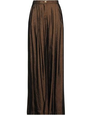 Momoní Metallic Velvet Wide-Leg Pants - Brown