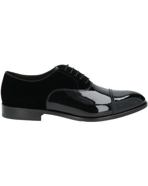 Doucal's Lace-Up Shoes Leather, Textile Fibers - Black