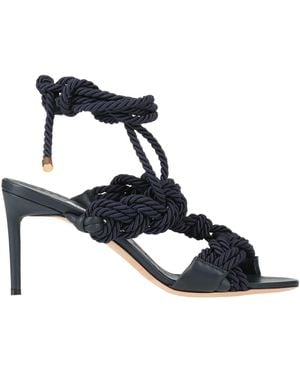 Max Mara Midnight Sandals Textile Fibers, Leather - Blue