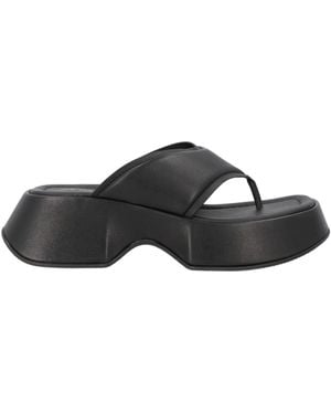 Vic Matié Thong Sandal Textile Fibres - Black