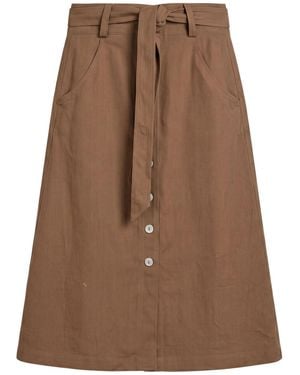 Fedeli Midi Skirt Viscose, Linen - Brown