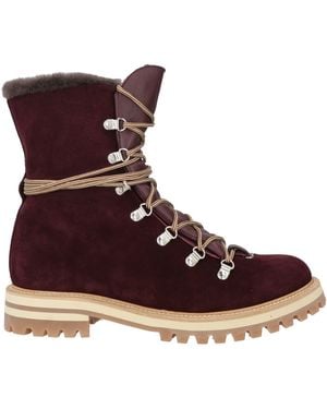 Eleventy Burgundy Ankle Boots Leather - Brown