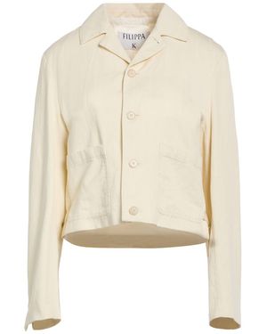 Filippa K Ivory Jacket Cotton, Linen, Polyester - White