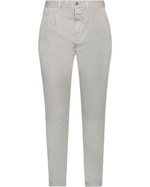 Closed Tapered Cotton Gabardine Pants - Gray