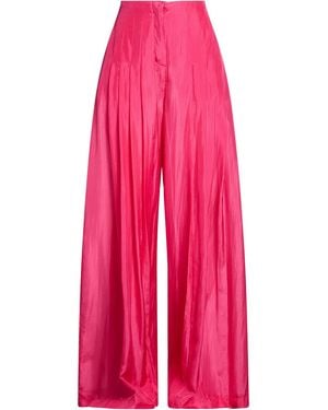 Alberta Ferretti Fuchsia Pants Silk - Pink
