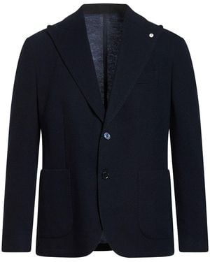 L.B.M. 1911 Midnight Blazer Cashmere, Polyamide, Polyester, Wool - Blue