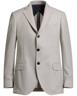 Mp Massimo Piombo Sand Blazer Virgin Wool - Gray