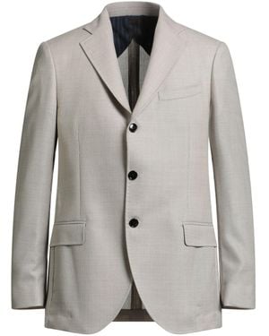 Mp Massimo Piombo Sand Blazer Virgin Wool - Gray
