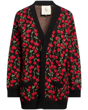 5 PROGRESS Cardigan Merino Wool, Viscose, Polyamide, Cashmere - Red