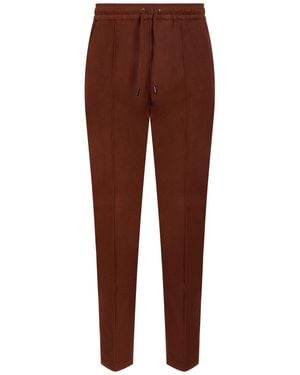 Isaia Trousers Cotton, Elastane - Brown