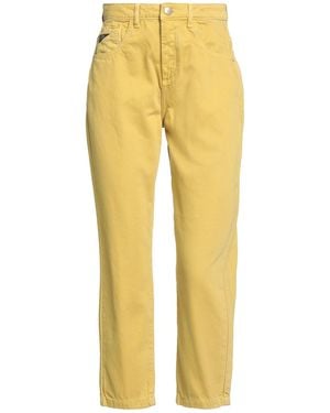 Yes-Zee Jeans Mustard Trousers Cotton - Yellow
