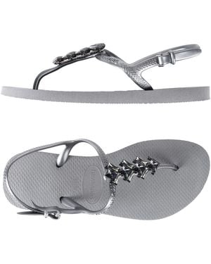 Havaianas Thong Sandal Rubber, Swarovski Crystal - White