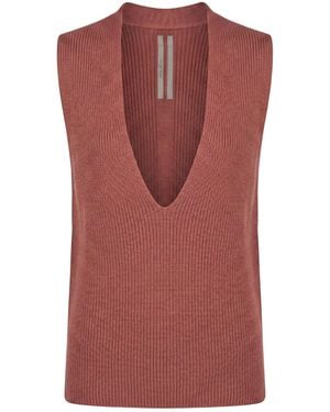 Rick Owens Antique Rose Jumper Virgin Wool - Red