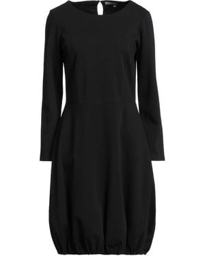 European Culture Balloon Jersey Midi Dress - Black