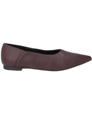 Castañer Burgundy Ballet Flats Leather - Brown