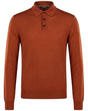 Moorer Rust Polo Shirt Wool, Silk, Cashmere - Brown
