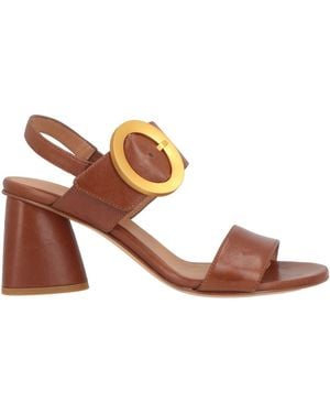 Mara Bini Tan Sandals Leather - Brown
