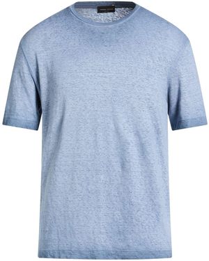 Roberto Collina T-Shirt Linen, Elastane - Blue