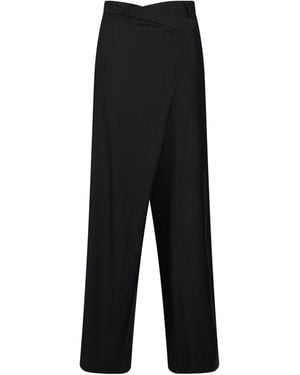 White Sand Trousers Wool, Polyester, Elastane - Black