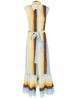 Amotea Maxi Dress Linen - Metallic