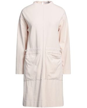 European Culture Ivory Mini Dress Cotton, Elastane - Natural