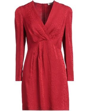 Sandro Burgundy Mini Dress Viscose - Red
