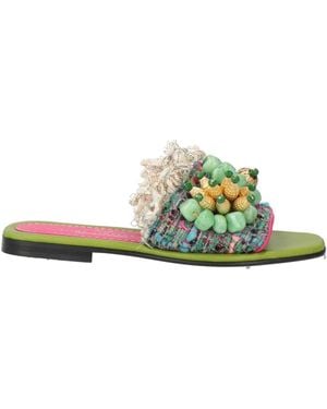 Elina Linardaki Sandals Textile Fibres - Green