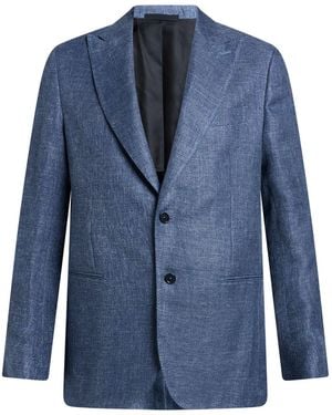 De Petrillo Blazer Linen, Silk, Cotton - Blue