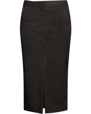 ALESSIA SANTI Dark Midi Skirt Polyester, Viscose, Elastane - Black
