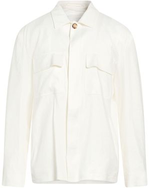 Lardini Ivory Jacket Linen, Viscose, Elastane - White