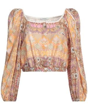 Sandro Cropped Printed Linen-blend Shirt - Pink