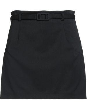 Erika Cavallini Semi Couture Mini Skirt Polyester, Virgin Wool, Elastane - Black