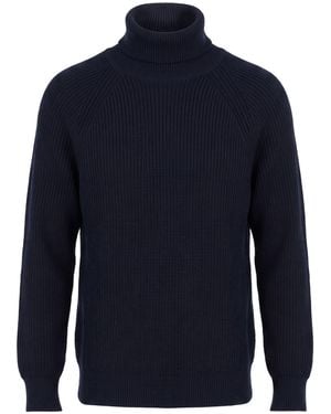 Lardini Midnight Turtleneck Wool - Blue