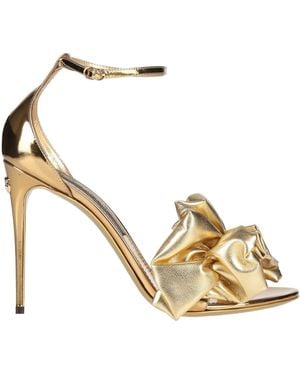 Dolce & Gabbana Sandals Calfskin, Polyurethane, Polyester - Metallic