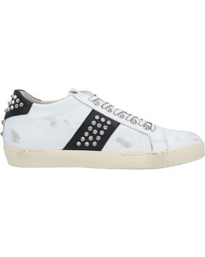Leather Crown Sneakers - Blanco
