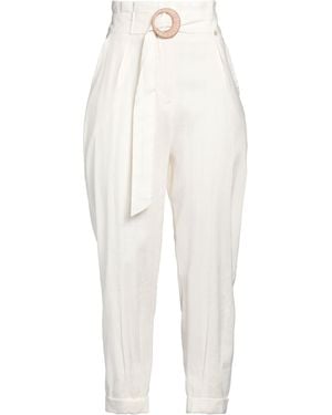 Kocca Pants Linen, Viscose, Elastane, Metallic Fiber - White