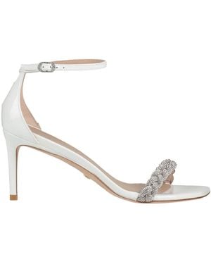 Stuart Weitzman Sandals Leather, Textile Fibers - Natural