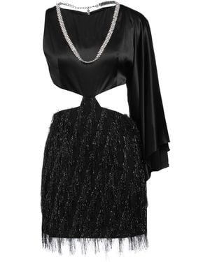 SIMONA CORSELLINI Party Edition Mini Dress Polyester, Viscose, Metallic Fiber, Silk, Elastane - Black