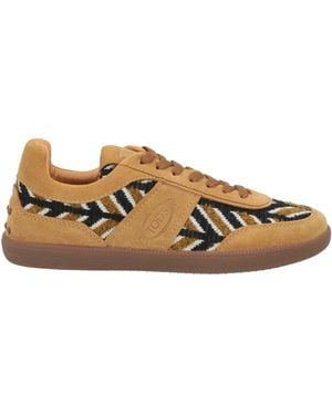 Tod's Panelled Leather Trainers - Brown