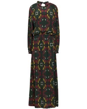 Franco Ferrari Dark Maxi Dress Silk - Green
