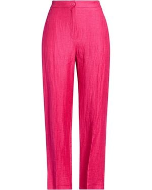 Kaos Fuchsia Trousers Viscose, Linen, Polyester, Polyamide - Pink