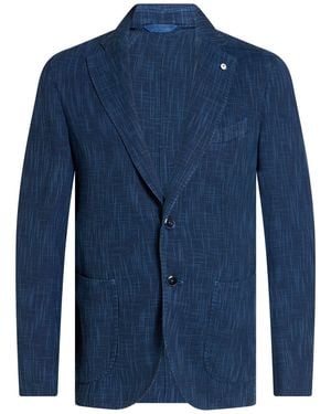L.B.M. 1911 Blazer Cotton, Linen, Silk - Blue