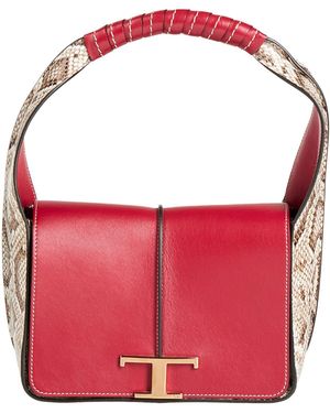 Tod's Handbag Leather, Textile Fibres - Red